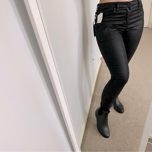 NEW BlankNYC The Bond Coated Leather Midrise SkinnyJeans Black size 27 - Picture 7 of 16